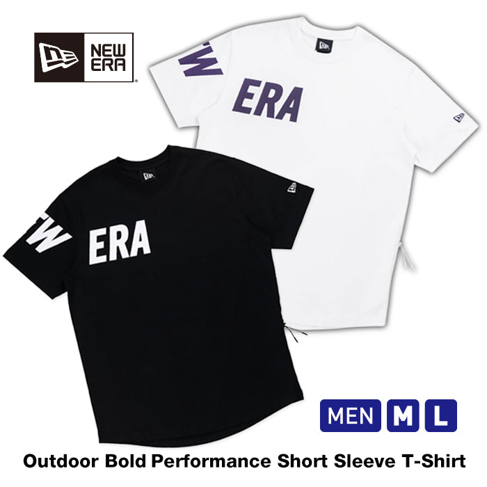 ニューエラ OUTDOOR BOLD ブラック ホワイト パフォーマンス 半袖 ロゴ Tシャツ メンズ 14363696 14363695 アウトドア キャンプ ゴルフ 野球 ウォーキング カジュアル スポーツ