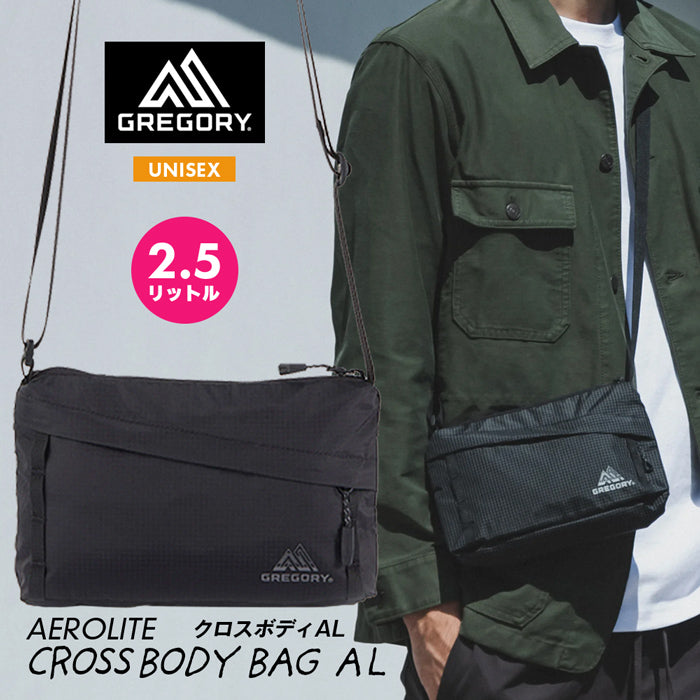 GREGORY CROSSBODY BAG AL メンズ レディース グレゴリー クロスボディバッグ ショルダーバッグ 肩掛け サコッシュ サブバッグ アウトドア フェス 旅行 通勤 お出かけ 買い物 レジャー ドライブ 小型 2.5リットル リフレクター ユニセックス お揃い 黒 ズーム ブラック