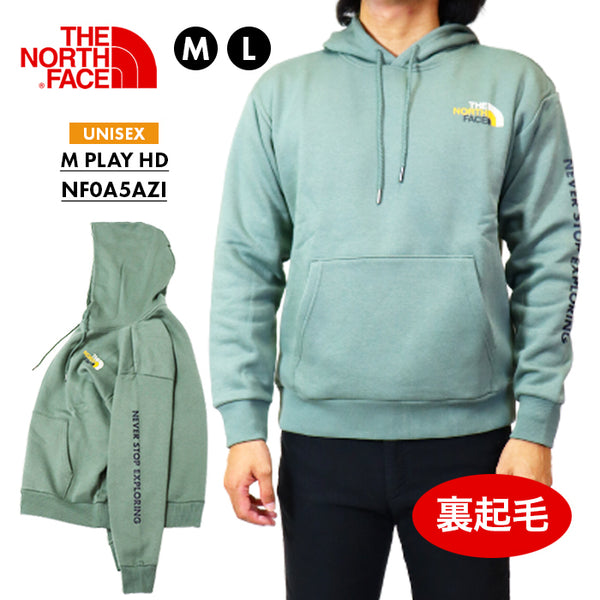 ユニセックス THE NORTH FACE ノースフェイス プルオーバー グリーン 裏起毛 基本ロゴ 刺繍ロゴ スウェットパーカー フーディー NF0A5AZI アウトドア 暖かい 肉厚 セミルーズフィット
