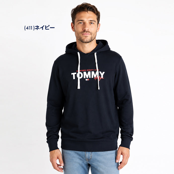 トミーヒルフィガー パーカー メンズ TOMMY HILFIGER フレンチテリー フーディー ロゴ プルオーバー 長袖 薄手 春 秋 USサイズ 09T4499