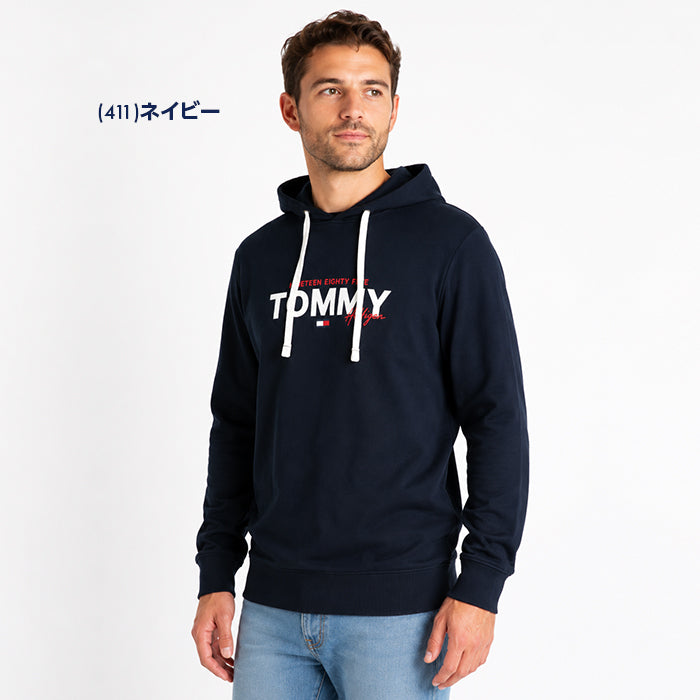 トミーヒルフィガー パーカー メンズ TOMMY HILFIGER フレンチテリー フーディー ロゴ プルオーバー 長袖 薄手 春 秋 USサイズ 09T4499