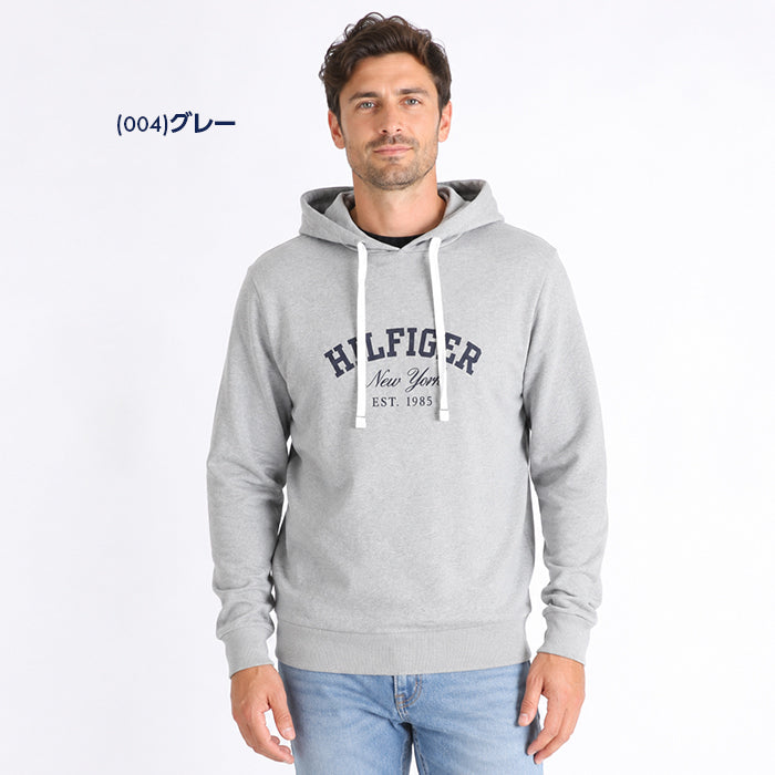 トミーヒルフィガー パーカー メンズ TOMMY HILFIGER フレンチテリー フーディー ロゴ プルオーバー 長袖 薄手 春 秋 USサイズ 09T4499