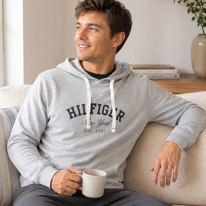 トミーヒルフィガー パーカー メンズ TOMMY HILFIGER フレンチテリー フーディー ロゴ プルオーバー 長袖 薄手 春 秋 USサイズ 09T4499