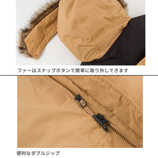 ノースフェイス パーカ コート マクマード メンズ アウター ファー付き フード ダウン ブラック ブラウン イエロー ミドル丈 スキー スノボ― ボード 撥水 中綿 防寒 防風 保温 雪遊び スポーツ キャンプ 運動 部活 旅行