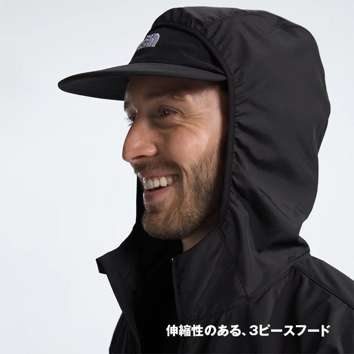 ノースフェイス メンズ ジャケット THE NORTH FACE アウター ブラック 黒 軽量 ウィンドジャケット フード ランニング リフレクター アウトドア 山登り キャンプ NF0A83TM HIGHER RUN WIND JACKET