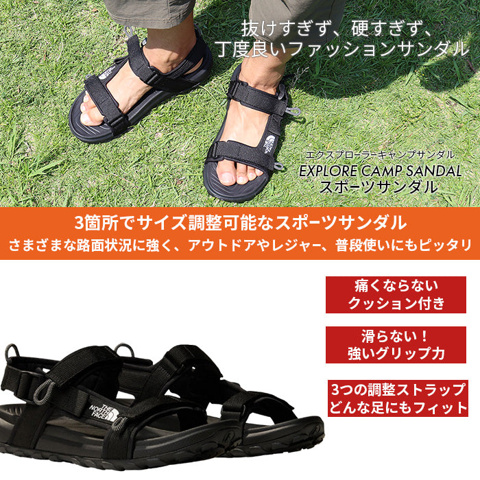 THE NORTH FACE  ノースフェイス  メンズ  男 紳士 サンダル 靴 ブラック アウトドア スポーツ 運動 デイリー 軽い 調整可能 フィット ラク 普段使い