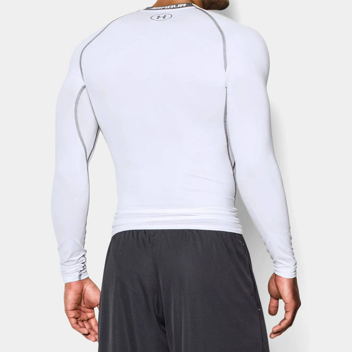 アンダーアーマー メンズ長袖ヒートギアコンプレッションシャツ ホワイト UNDER ARMOUR HG LS COMP 1257471-100 WHITE