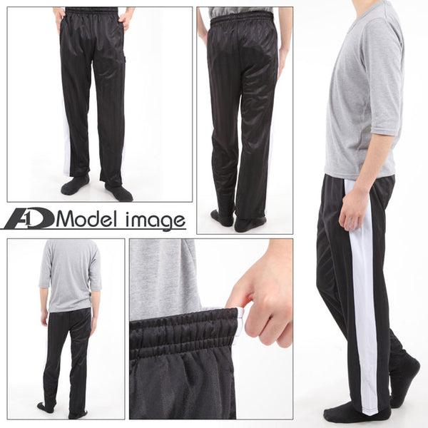 エーディーワン メンズジャージパンツ ブラック×ホワイト A.D.ONE AD-117P BLACK×WHITE