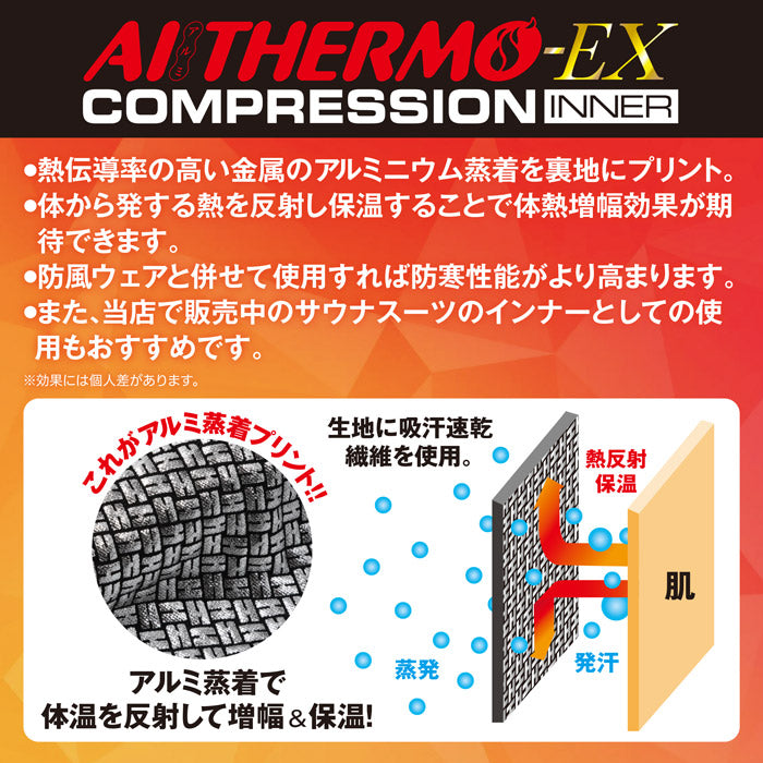【上下セット】アルミサーモEX コンプレッションインナー メンズ