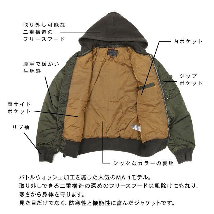 バトルウォッシュ フライトジャケット MA-1 | アルファ