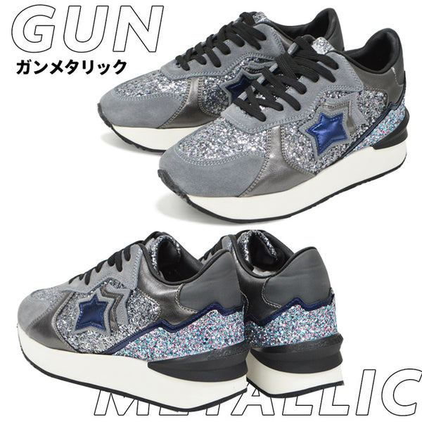 【全2色】アトランティックスターズ レディース スニーカー シューズ 靴 ハンドメイド 厚底 プラットフォーム 足長 アンドロメダ インヒール