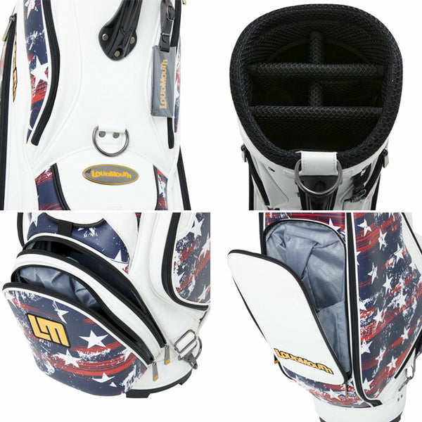 【全3色】ラウドマウス 	lm-cb0020(762999) キャディバッグ 9.5型 約4.3kg 口枠5分割 47インチ対応 ショルダーストラップ