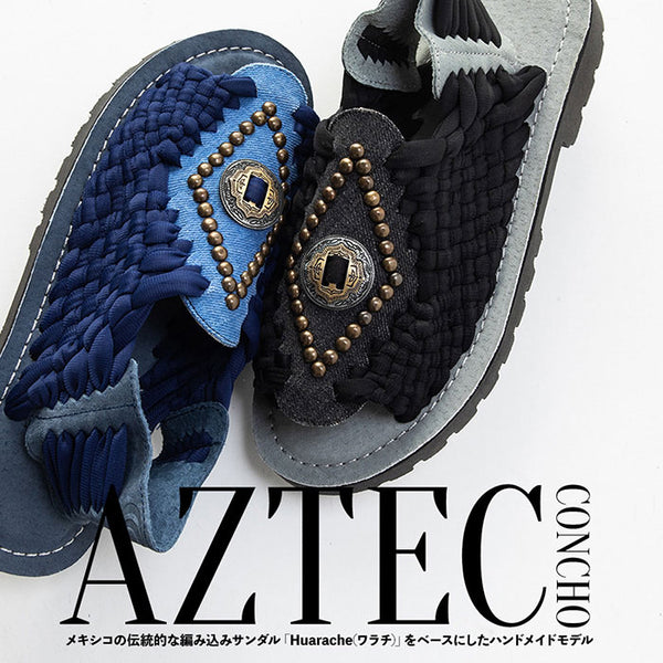 チュバスコ アズテックコンチョ ユニセックスサンダル ブラック×デニム Chubasco AZTEC CONCHO BLACKxDENIM AC2101U