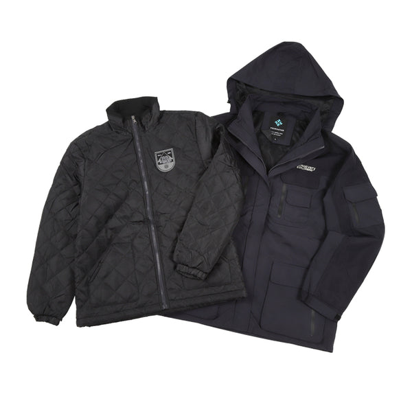 【全2色】FOG-002L レディース レイヤード アウター ジャケット 3way 3in1 フォーセンス 女性 婦人 暖かい 撥水 防寒 雪 春 秋 冬