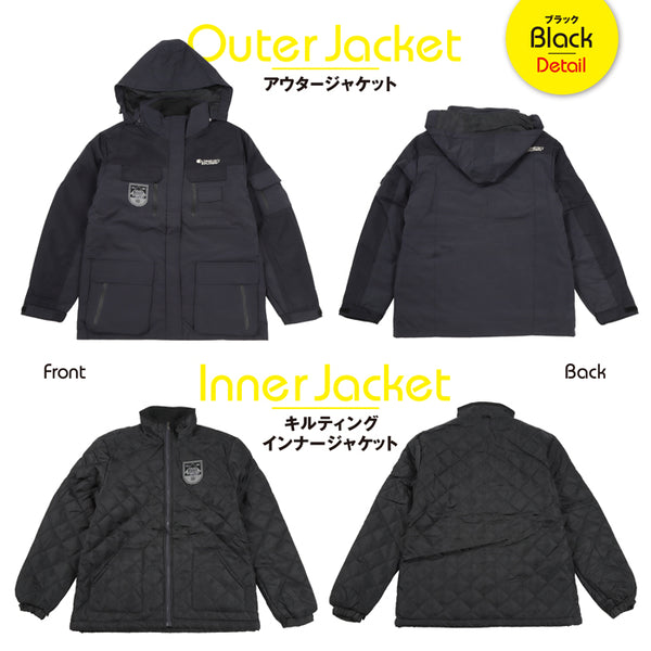 【全2色】FOG-002L レディース レイヤード アウター ジャケット 3way 3in1 フォーセンス 女性 婦人 暖かい 撥水 防寒 雪 春 秋 冬