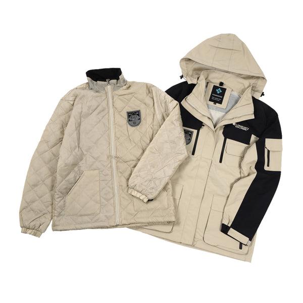 【全2色】FOG-002L レディース レイヤード アウター ジャケット 3way 3in1 フォーセンス 女性 婦人 暖かい 撥水 防寒 雪 春 秋 冬
