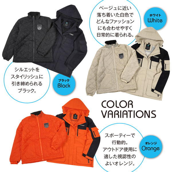 【全3色】FOG-002M メンズ レイヤード アウター ジャケット 3way 3in1 フォーセンス 男性 紳士 暖かい 撥水 防寒 雪 春 秋 冬