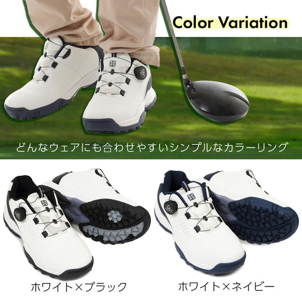 【全6色】フォーセンス メンズ ゴルフ スパイクレス ダイヤル式 シューズ シームレス ダイヤルシューズ FOSN-010M