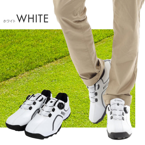 フォーセンス メンズ ダイヤルスパイクレスゴルフシューズ ホワイト FOURSENSE Easy FOSN-001M WHITE