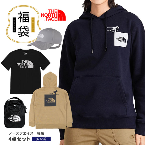 【2023年福袋】メンズ 人気アイテム ザ・ノースフェイス 4点セット グラフィック Tシャツ リサイクル 66 クラシック ハット プルオーバー フーディー パーカー ボザー クロス ボディ ショルダーバッグ