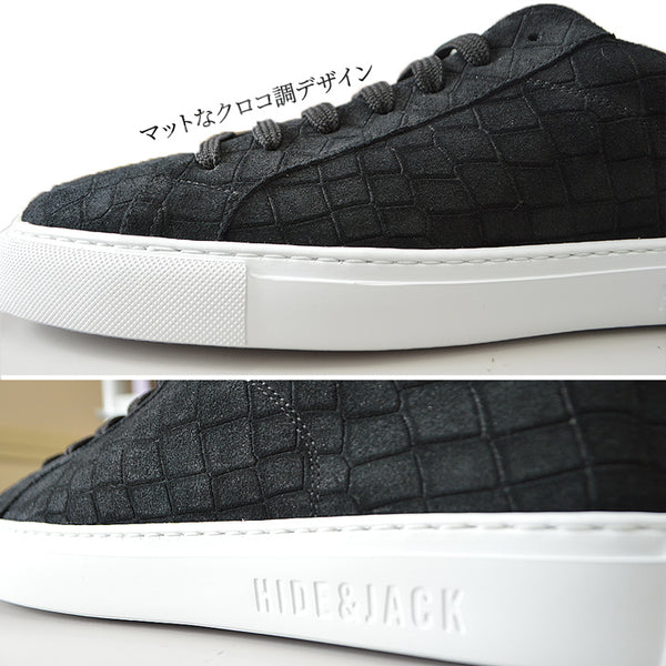 ハイドアンドジャック スニーカー メンズ 紳士 ブランド クロコ スエード ブラック HIDE&JACK CROLBLKWHT