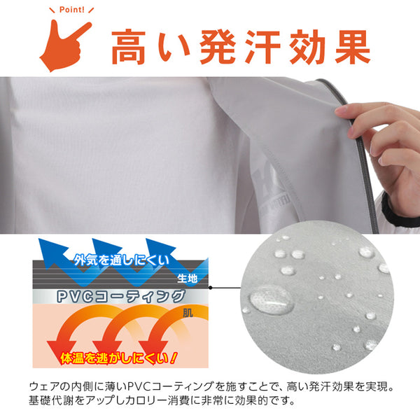 【全4色】レイトンハウス メンズ ストレッチサウナスーツ 上下セット ジャケット 洗える 減量着 上下セット スポーツ 軽量 ダイエット LD-202M