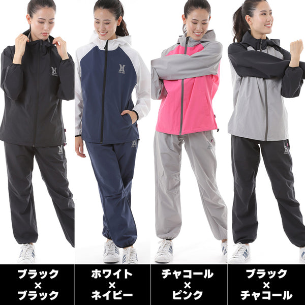 【全4色】レイトンハウス レディース ストレッチサウナスーツ 上下セット ジャケット 洗える 減量着 上下セット スポーツ 軽量 ダイエット LD-203L