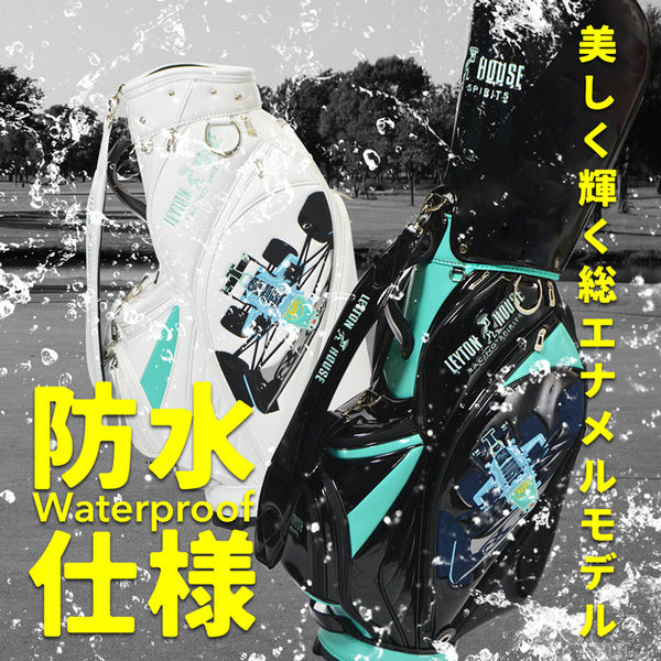 【全3色】レイトンハウス ゴルフ キャディバッグ メンズ レディース 防水 キャディーバッグ エナメル  カート型 完全オリジナル グラスゴー 合成皮革 ネームプレート付き LEG-220