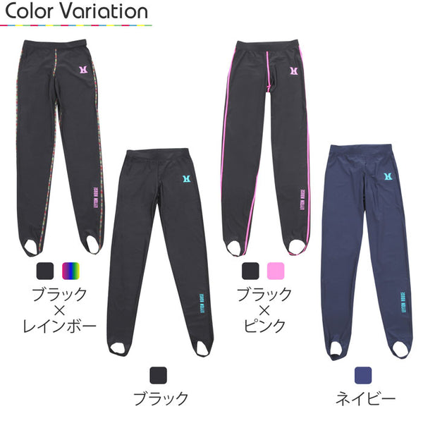 レイトンハウス レディースラッシュガードパンツ トレンカ ブラック×ピンク LEYTON HOUSE LRT-301P BLACK×PINK
