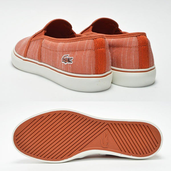 ラコステ キャンバス LACOSTE 白靴 スリッポン スリップオン ガゾン スニーカー 靴 MARICE GAZON 119 1 レディース シューズ シンプル レッド