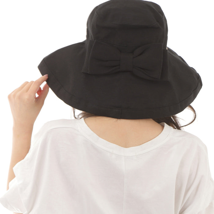 スカラハット ジアナ リボン レディースハット チャコール 紫外線対策 UVカット帽子 SCALA GIANA BOW LC399R CHARCOAL