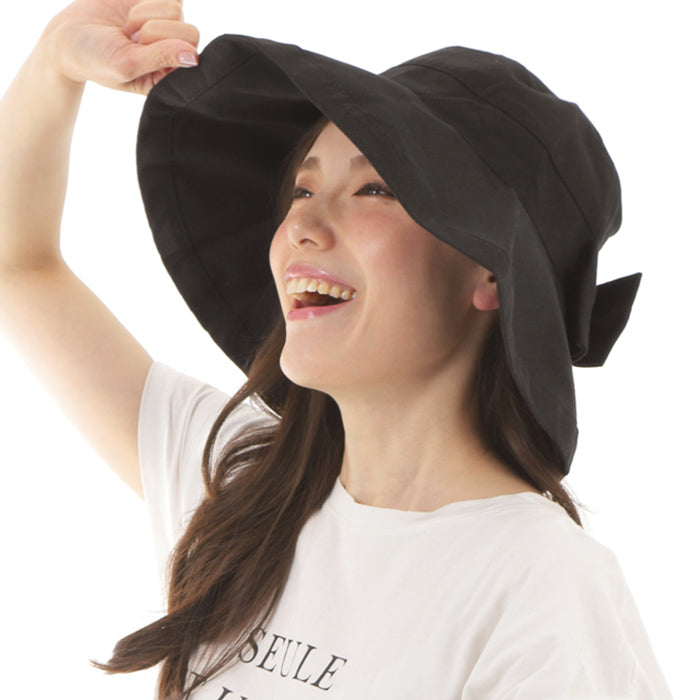 スカラハット ジアナ リボン レディースハット デニム 紫外線対策 UVカット帽子 SCALA GIANA BOW LC399R DENIM