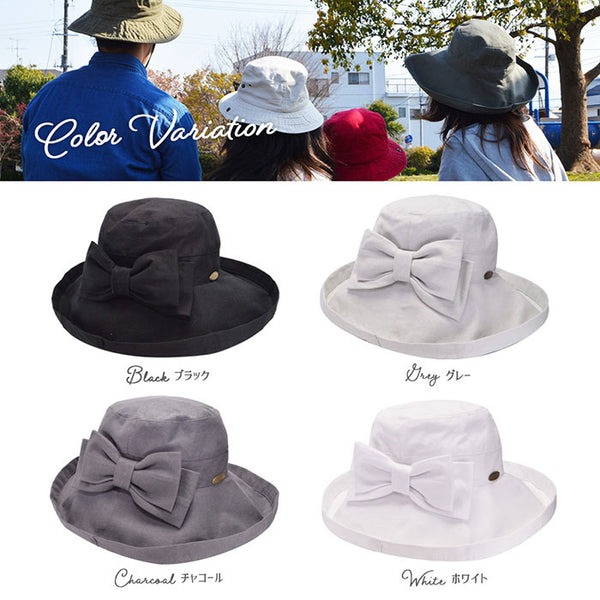 スカラハット ジアナ リボン レディースハット ホワイト 紫外線対策 UVカット帽子 SCALA GIANA BOW LC399R WHITE