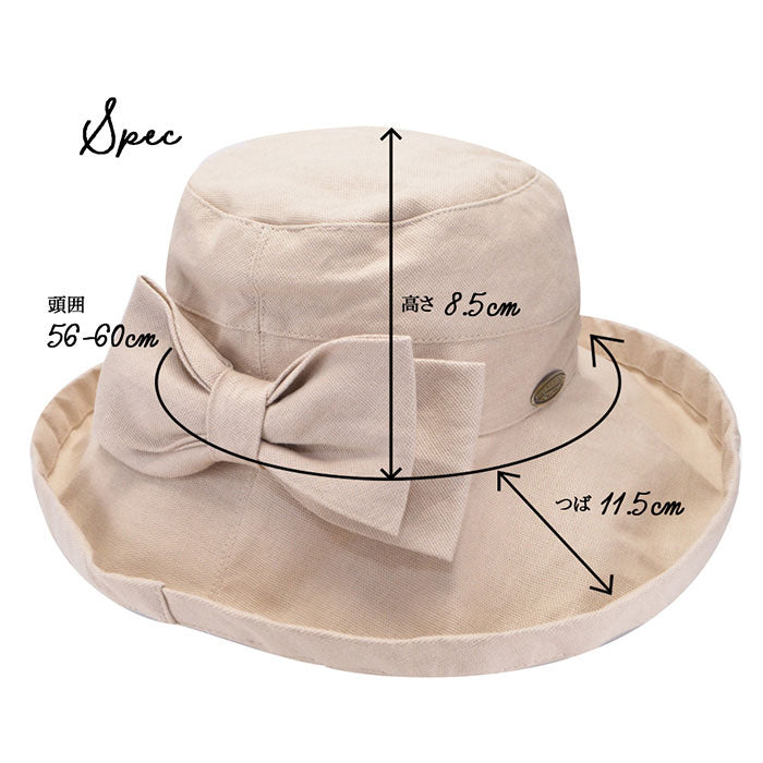 スカラハット ジアナ リボン レディースハット デザート 紫外線対策 UVカット帽子 SCALA GIANA BOW LC399R DESERT