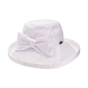 スカラハット ジアナ リボン レディースハット ホワイト 紫外線対策 UVカット帽子 SCALA GIANA BOW LC399R WHITE