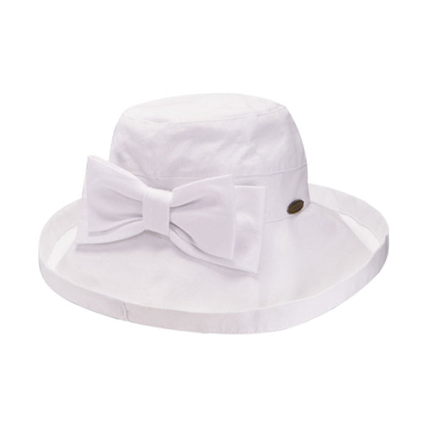 スカラハット ジアナ リボン レディースハット ホワイト 紫外線対策 UVカット帽子 SCALA GIANA BOW LC399R WHITE