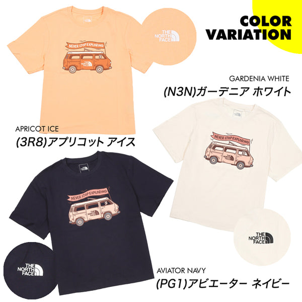 全3色】レディース ノースフェイス 半袖Tシャツ グラフィック VANLIFE