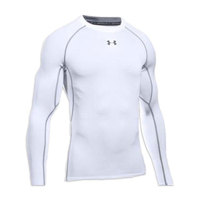 アンダーアーマー メンズ長袖ヒートギアコンプレッションシャツ ホワイト UNDER ARMOUR HG LS COMP 1257471-100 WHITE