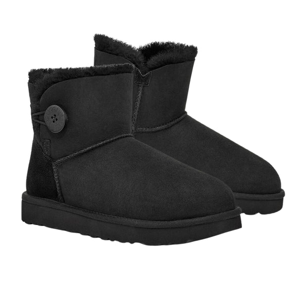 【全3色】UGG ブーツ レディース ブランド アグ ミニベイリーボタン2 スエード 撥水 軽量 裏ボア ボタン ホック シンプル 旅行 チェスナット