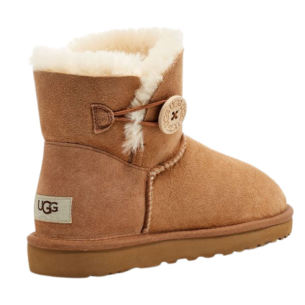 【全3色】UGG ブーツ レディース ブランド アグ ミニベイリーボタン2 スエード 撥水 軽量 裏ボア ボタン ホック シンプル 旅行 チェスナット