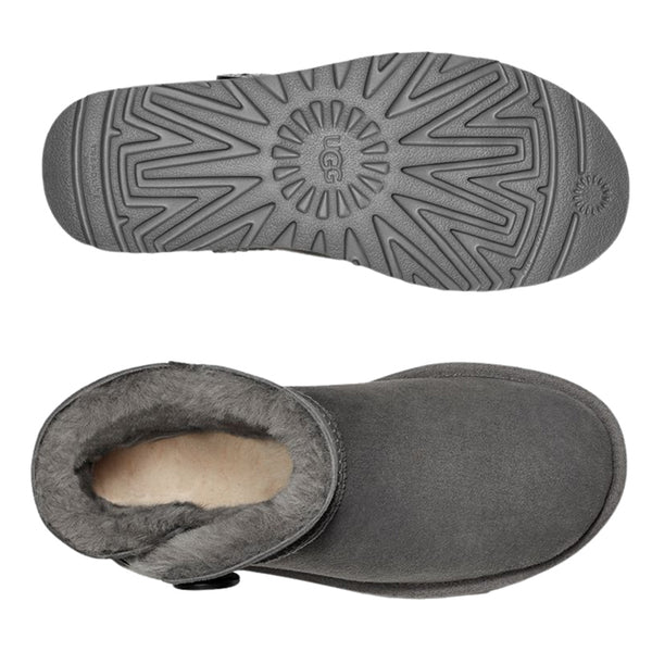 【全3色】UGG ブーツ レディース ブランド アグ ミニベイリーボタン2 スエード 撥水 軽量 裏ボア ボタン ホック シンプル 旅行 チェスナット