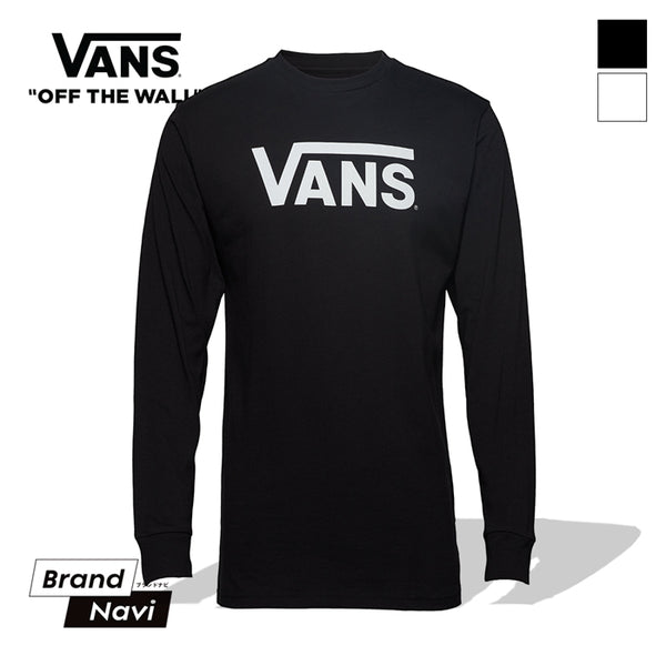 【全2色】バンズ トップス メンズ ロングスリーブ ロンT ロングTシャツ 紳士 男性用 コットン100％ 綿 リブ袖 クルーネック スケボー トレーニング 長袖 ストリート カジュアル VANS ブラック ホワイト