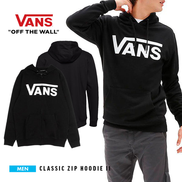 VANS バンズ トップス メンズ クラシック ジップ フーディー2 スウェットパーカ ジップフーディー ジップアップ ファッション リブ袖 紐 ドローコード 服 裏起毛 キャンプ ファッション ストリート ブラック